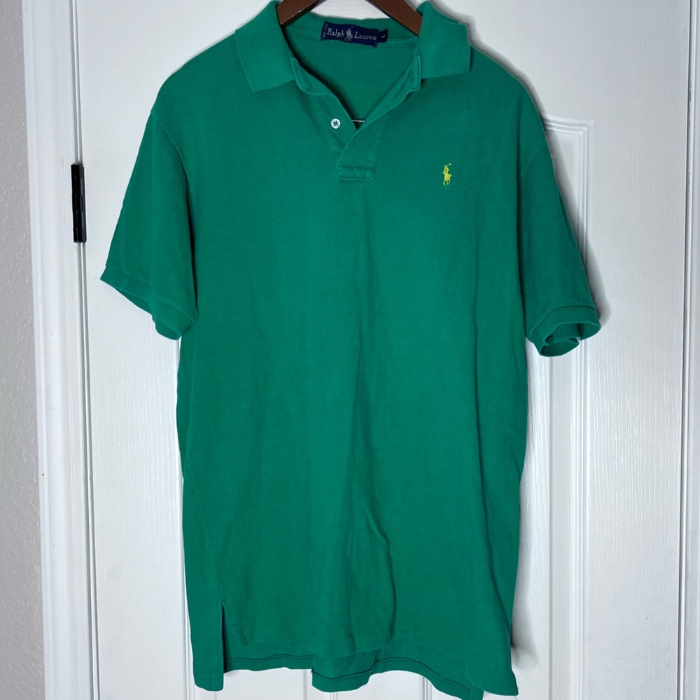 Ralph Lauren Men's Polo Shirt in Green - Large - Great Condition